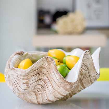 Large Resin Stone Clam Shell