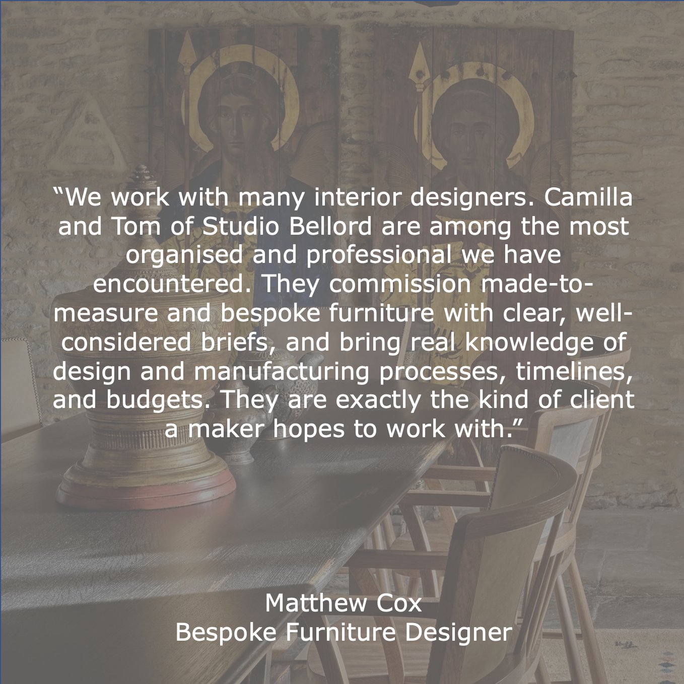 Bespoke Furniture Maker Matthew Cox review for Studio Bellord