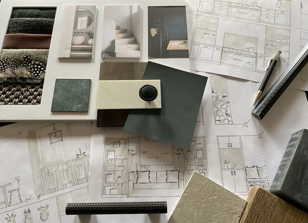 Interior design materials and concept boards